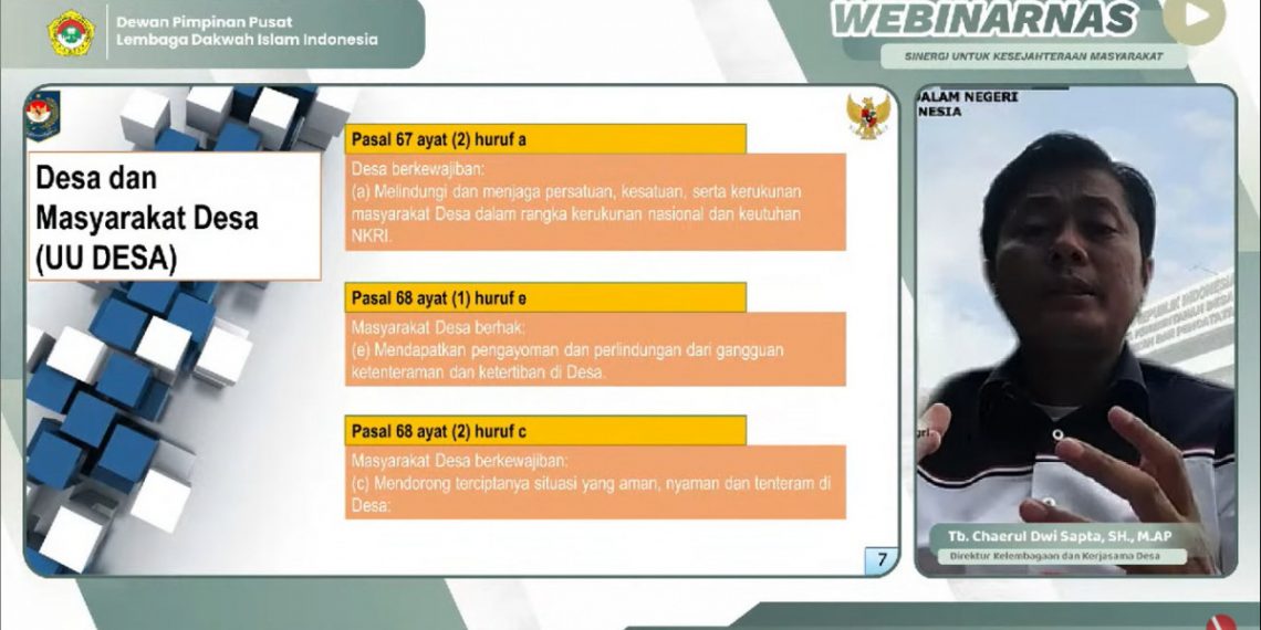 Direktur Kelembagaan dan Kerjasama Desa, Chaerul Dwi Sapta mengingatkan, penyelesaian konflik sosial desa tanggung jawab bersama. Foto: LINES.