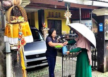 Cara Unik LDII Tabanan Bagikan Daging Kurban ke Umat Hindu