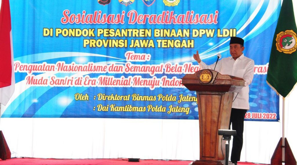 DPW LDII Jawa Tengah (Jateng) bekerja sama dengan Polda Jateng menghelat sosialisasi deradikalisasi di Ponpes PPM Tritih Kulon. Foto: LINES.
