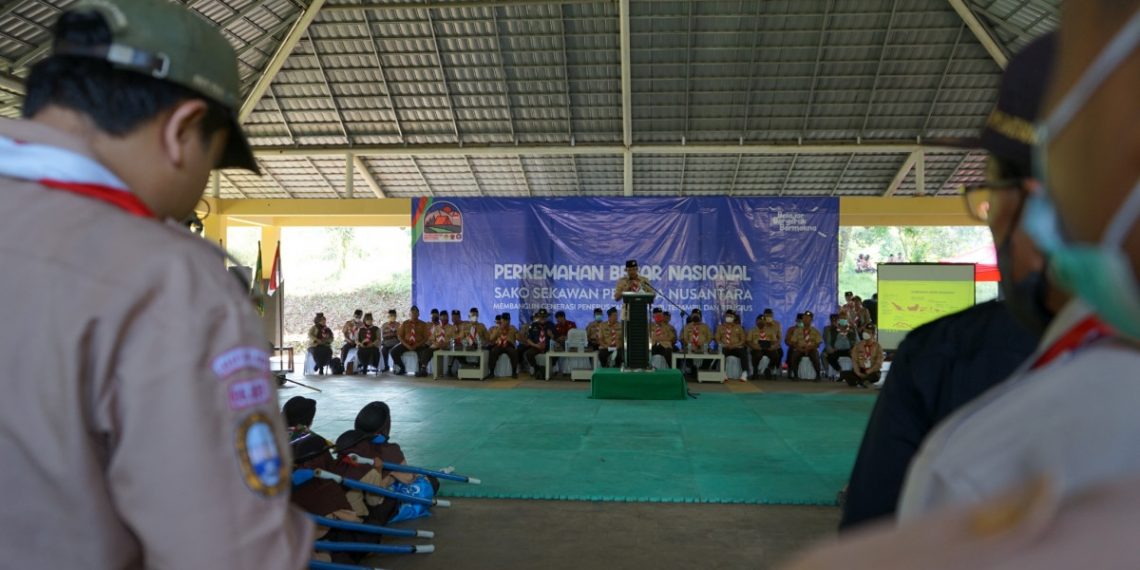 Kemah Besar Nasional digelar oleh Sako Pramuka SPN di Bumi Perkemahan Kiara Payung, Jatinangor, Sumedang. Foto: LINES.