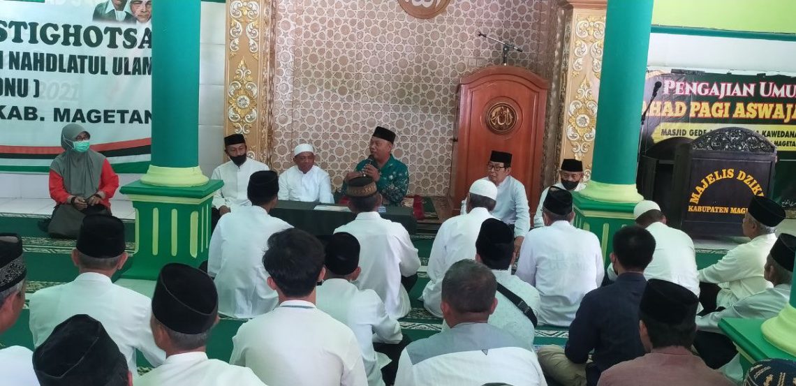 DPD LDII Kabupaten Magetan menggandeng KUA Kawedanan menggelar praktik manasik haji dan umrah. Foto: LINES.