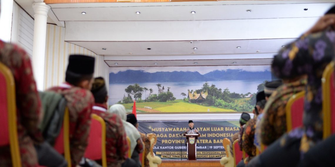 DPW LDII Sumatera Barat menggelar Musyawarah Wilayah Luar Biasa (Muswilub) bertajuk "Wujudkan Generasi Unggul Profesional Religius untuk Sumatera Barat Bangkit dan Madani". Foto: LINES.