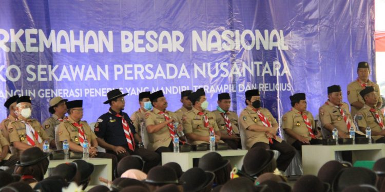 Kemah Besar Nasional 2022 yang digelar Sako Pramuka SPN di Buper Kiara Payung, Sumedang, (14/9). Foto: LINES.