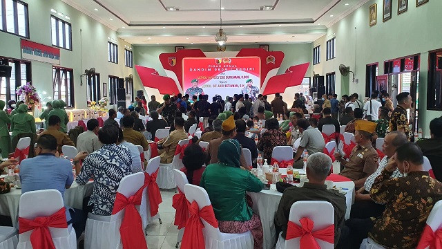 LDII Kota Kediri ikut menghadiri serah terima jabatan Kodim. Foto: LINES.