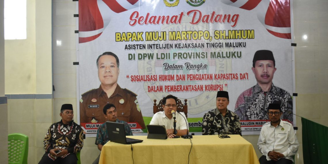 LDII Maluku mengikuti pembekalan pemberantasan korupsi oleh Kejati. Foto: LINES.