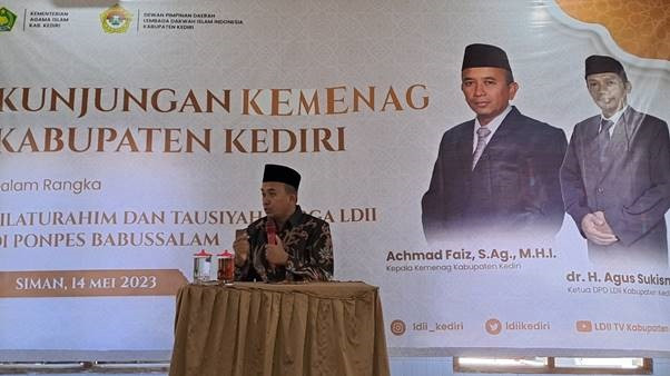 Kantor Kementerian Agama (Kemenag) Kabupaten Kediri bersilaturahim ke Pondok Pesantren Babussalam, Siman, Kediri, Jawa Timur. Foto: LINES.