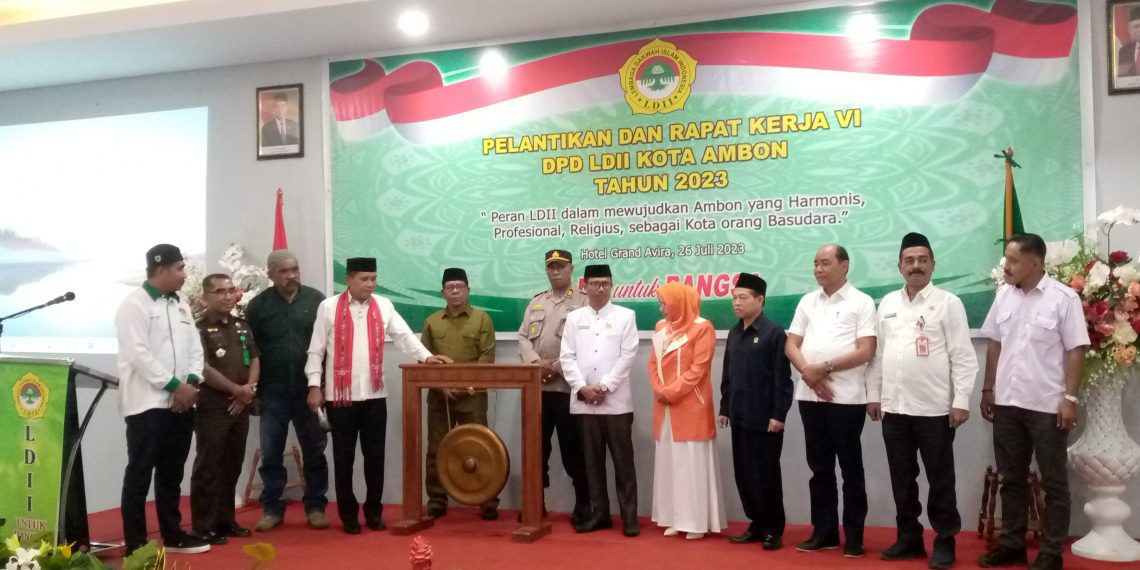 DPD LDII Kota Ambon menyelenggarakan acara pelantikan pengurus hasil musyawarah daerah (Musda), sekaligus menggelar rapat kerja. Foto: LINES.