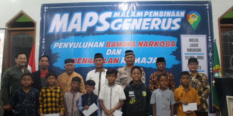 DPD LDII Boyolali bersama Polres Boyolali, melaksanakan pengajian 1 Muharam 1445 H yang jatuh pada Selasa (18/7). Foto: LINES.