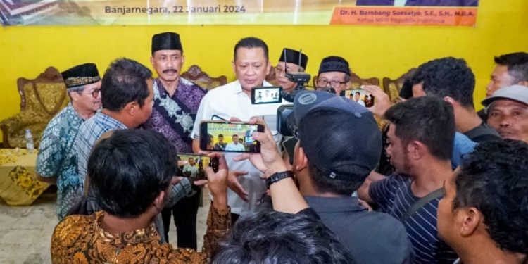 Ketua MPR RI Bambang Soesatyo mengungkapkan, ormas keagamaan berperan menjadi filter untuk menetralisir isu SARA agar tidak kontra-produktif jelang Pemilu 2024. Foto: LINES.
