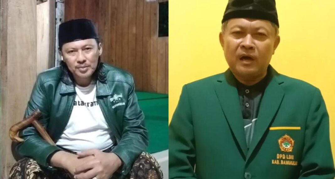 Ketua Pengurus Cabang Nahdlatul Ulama (PCNU) Bangkalan, KH Makki Nasir dan Ketua DPD LDII Kabupaten Bangkalan, Sunaryo. Foto: LINES.