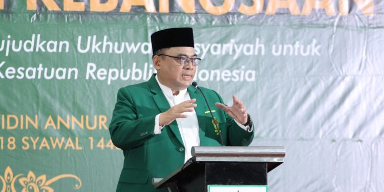 DPW LDII Provinsi Jawa Timur (Jatim) menggelar silaturahmi syawal di Aula Ponpes Sabilurrosyidin Annur, Surabaya. Foto: LINES.