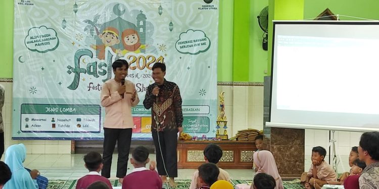 PC LDII Pedan bersama PAC LDII se-Kecamatan Pedan menyelenggarakan Festival Anak Sholeh (FAS) untuk anak usia 5-12 tahun di Masjid Khoirul Fatihin, Pedan, Klaten. Foto: LINES.