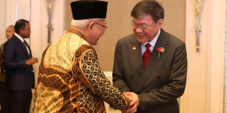 Kedutaan Besar Singapura menghelat resepsi perayaan National Day atau Hari Kemerdekaan Singapura ke-59 di di Hotel Shangri-La, Jakarta pada Kamis malam (22/8). Foto: LINES.