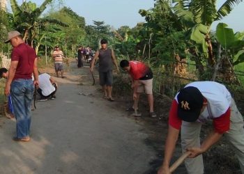 Sambut HUT RI, PAC LDII Ngaresrejo Kerja Bakti Bersama Tokoh Masyarakat