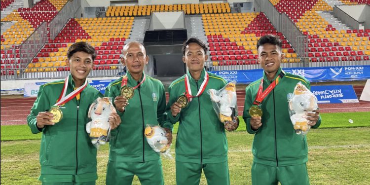 Tiga pemuda LDII menyumbangkan medali emas cabang sepak bola pada “Pekan Olahraga Nasional (PON) XXI/2024” pada Kamis, (18/9). Foto: LINES.