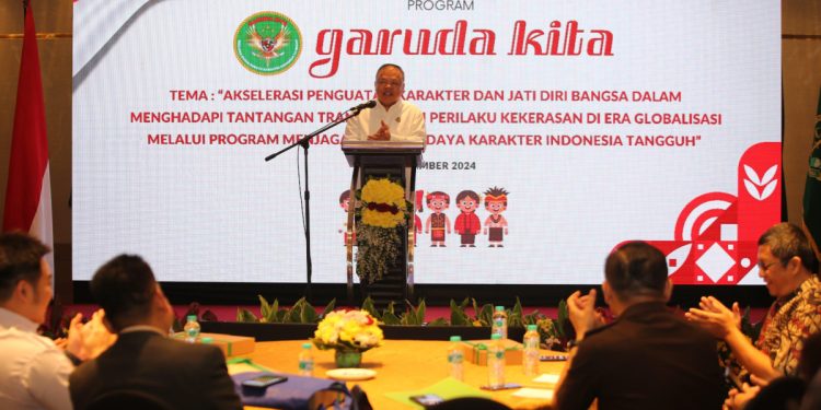 Intelijen Kejaksaan Agung mengadakan diskusi terpumpun atau Focus Group Discussion (FGD) bertajuk "Akselerasi Penguatan Karakter dan Jati Diri Bangsa Dalam Menghadapi Tantangan Transformasi Perilaku Kekerasan di Era Globalisasi Melalui Program Menjaga Ruang Budaya Karakter Indonesia Tangguh", di Hotel Ambhara, Jakarta Selatan. Foto: LINES.