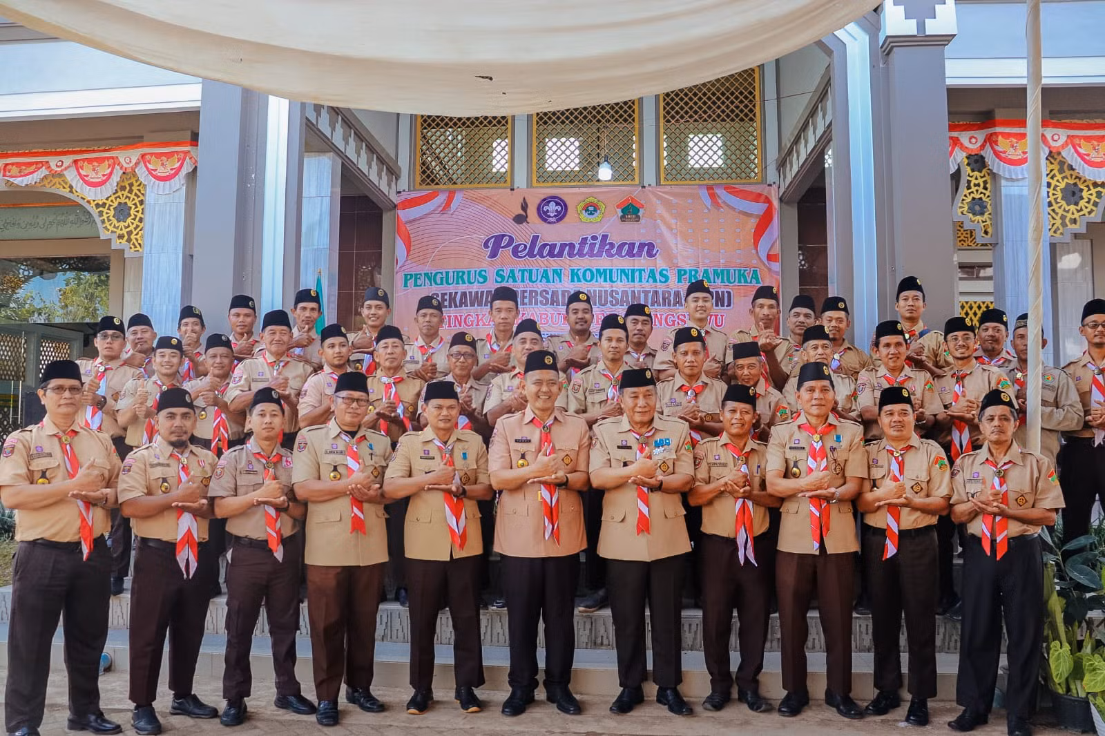 Majelis Pembimbing Satuan Komunitas (Mabisako) dan Pimpinan Satuan Komunitas Pramuka (Pinsako) Sekawan Persada Nusantara (SPN) Tingkat Cabang Pringsewu. Foto: LINES.