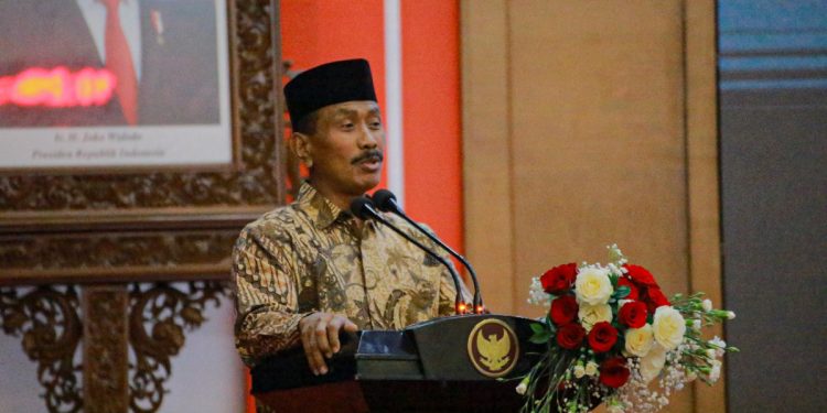 Ketua DPP LDII Singgih Tri Sulistiyono menjelaskan LDII menempatkan wawasan kebangsaan sebagai pilar utama dalam “Delapan Bidang Program Prioritas LDII” pada Sosialisasi Empat Pilar Kebangsaan di Gedung MPR RI, Jakarta. Foto: LINES.