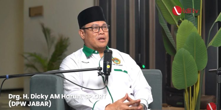 Ketua DPW Jawa Barat, Dicky Harun dalam tayangan Podcast LINES Talks LDII TV beberapa waktu lalu. Foto: LINES