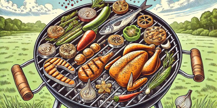 Makanan yang dimasak dengan cara dibakar, seperti sate, ayam bakar, atau ikan bakar, menggoda selera. Foto: LINES