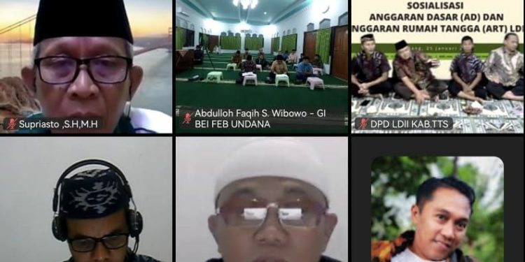 Dewan Pimpinan Wilayah (DPW) LDII Nusa Tenggara Timur (NTT) mengadakan sosialisasi Anggaran Dasar (AD) dan Anggaran Rumah Tangga (ART) secara daring. Foto: LINES.