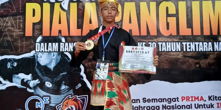 Generasi muda LDII Magetan, Wisnu Praja Ramadhani, meraih Juara 1 “Kompetisi Pencak Silat Piala Panglima TNI 2024”. Foto: LINES