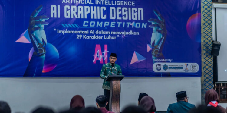 SMA Budi Utomo Gadingmangu menggelar kompetisi desain grafis berbasis teknologi kecerdasan buatan (artificial intelligence/AI), pada Sabtu (8/2). Foto: LINES