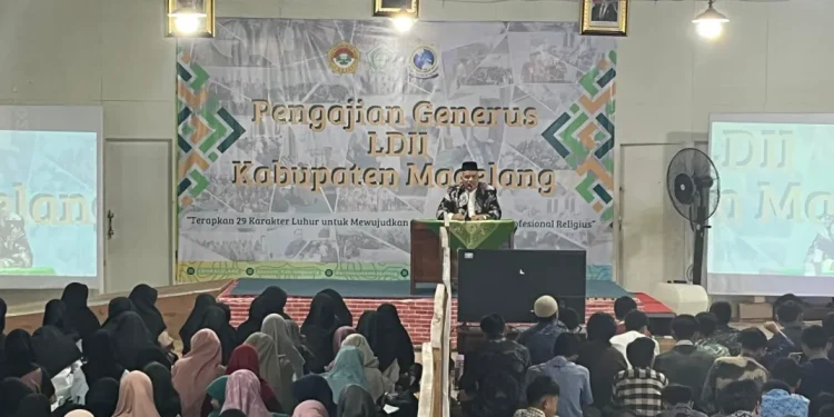 DPD LDII Kabupaten Magelang menggelar pengajian generasi muda pada Minggu, (9/2) di Gedung Serbaguna Pondok Pesantren Sabilul Muttaqin, Sawangan, Kabupaten Magelang, Jawa Tengah. Foto: LINES
