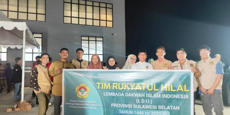 DPW LDII Sulawesi Selatan (Sulsel) menerjunkan tim rukyatul hilal untuk pengamatan 1 Ramadan. Foto: LINES.