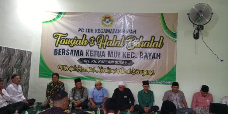 PC LDII Kecamatan Bayah menggelar acara “Tausiah dan Halal Bihalal”, di Masjid Sabilarrosyad, Kecamatan Bayah, Kabupaten Lebak, Banten. Foto: LINES.