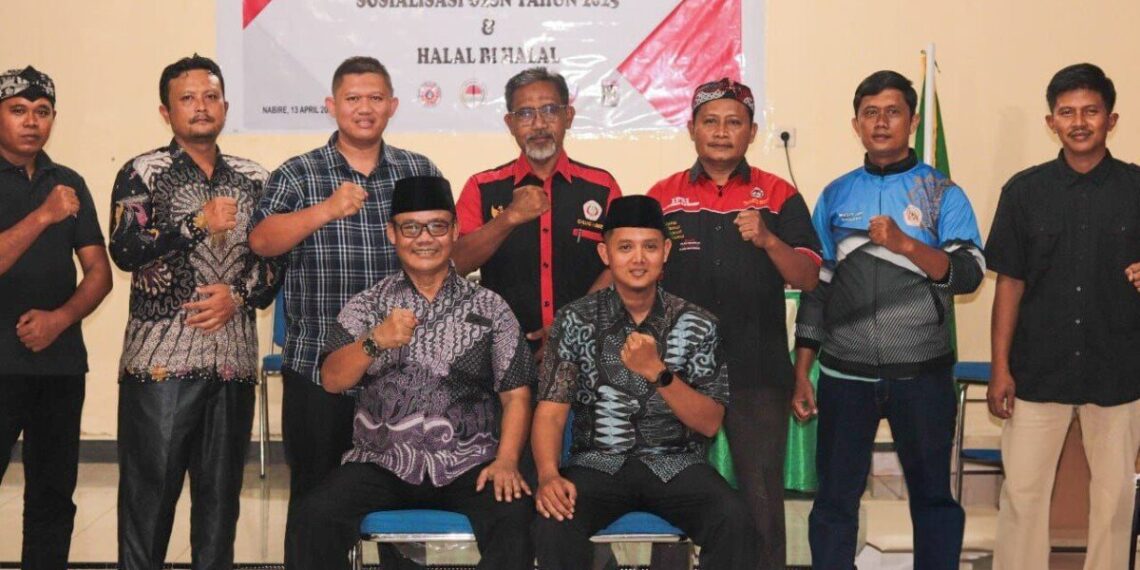 Ikatan Pencak Silat Indonesia (IPSI) Kabupaten Nabire menggelar acara halal bihalal di aula Kementerian Agama Kabupaten Nabire, Papua Tengah. Foto: LINES.
