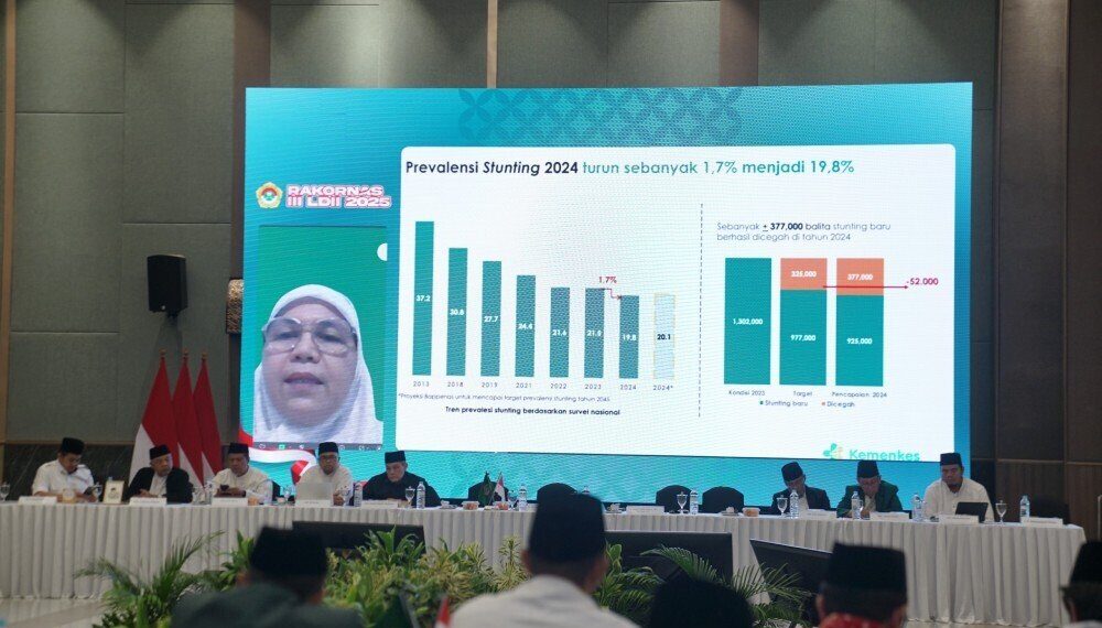 Direktur Pelayanan Kesehatan Keluarga Kemenkes, Lovely Daisy menjadi pembicara di Rakornas III LDII. Foto: LINES.