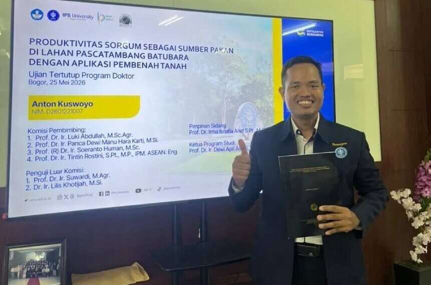 Ketua DPD LDII Tanah Laut Anton Kuswoyo gelar doktor di bidang Ilmu Nutrisi dan Pakan, IPB University. Foto: LINES.