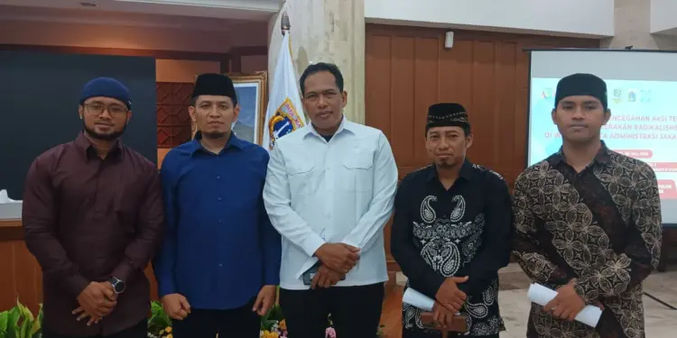 Kegiatan Pemkot Jakarta Utara bertajuk Pencegahan Aksi Terorisme dan Gerakan Radikalisme, yang digelar di Ruang Fatahillah, Kantor Wali Kota Jakarta Utara, pada Rabu (30/7/2025). Foto: LINES