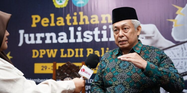 Ketua DPW LDII Provinsi Bali Olih Solihat Karso menyebut, pelatihan ini merupakan kesempatan berharga untuk memperkuat peran LDII dalam menyampaikan informasi positif kepada masyarakat. Foto: LINES