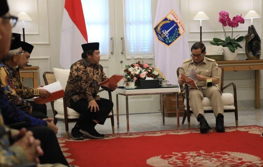 DPW LDII Provinsi DKI Jakarta beraudiensi dengan Gubernur DKI Jakarta, Pramono Anung, di Kantor Balai Kota Provinsi DKI Jakarta, Gambir. Foto: LINES.