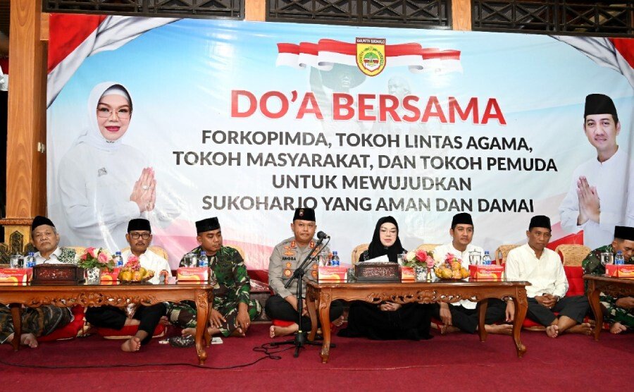 Ketua DPD LDII Kabupaten Sukoharjo, Dalono Abdul Rosyid, mengapresiasi doa bersama Forkopimda tersebut. Foto: LINES.