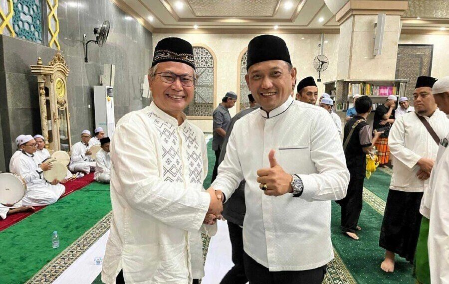 Ketua DPW LDII Provinsi Kalimantan Timur, Krishna P. Candra saat bertemu dengan Wagub Seno Aji. Foto: LINES.