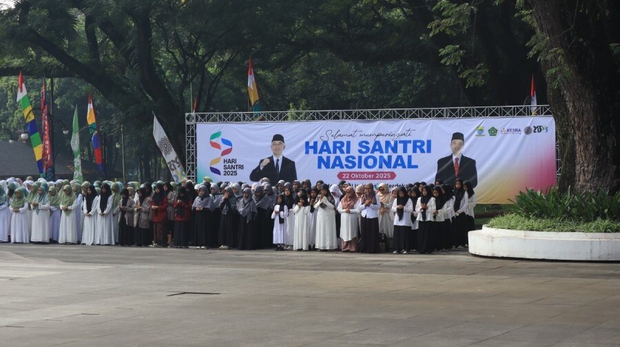 DPD LDII Kota Bandung turut menghadiri apel Hari Santri Nasional yang digelar Pemkot Bandung. Foto: LINES.