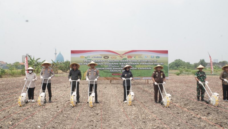 LDII Sidoarjo ikut Tanam Jagung Serentak Polresta Sidoarjo. Foto: LINES.