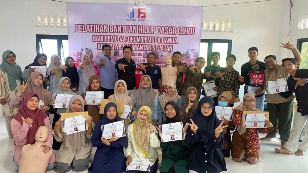 Forum Pemuda Banua Berkarya (FPBB) bekerja sama dengan PC LDII Banjarmasin Timur menggelar Pelatihan Bantuan Hidup Dasar (BHD). Foto: LINES.