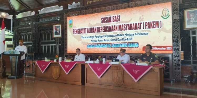 LDII Kudus menghadiri kegiatan sosialisasi bertema “Peran Strategis Penghayat Kepercayaan dalam Menjaga Kondusivitas Wilayah”. Foto: LINES.