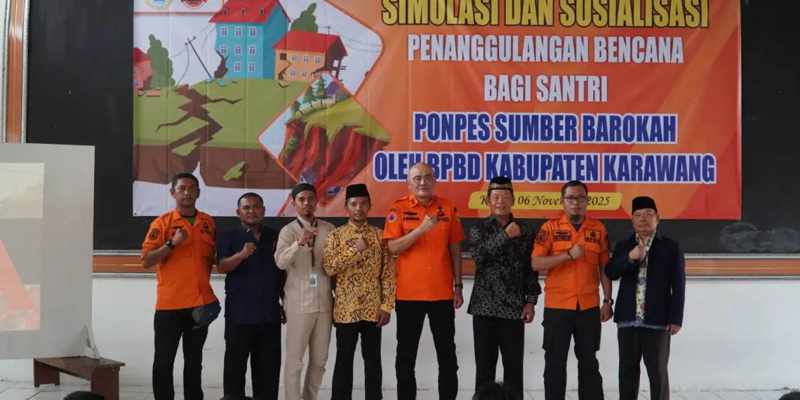 BPBD Karawang Sosialisasikan Mitigasi Bencana kepada Santri Ponpes Sumber Barokah