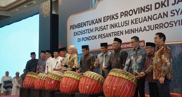 Pembentukan Ekosistem Pusat Inklusi Keuangan Syariah (EPIKS) Provinsi DKI Jakarta, di Pondok Pesantren Minhaajurrosyidiin. Foto: LINES.