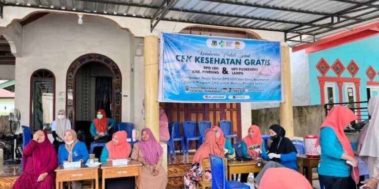DPD LDII Kabupaten Pinrang sukses menggelar Cek Kesehatan Gratis (CKG) bekerja sama dengan Dinas Kesehatan Pinrang. Foto: LINES.