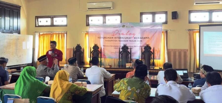 Kemenag Kabupaten Tabanan menggelar Dialog Kerukunan Intern Umat Beragama yang dihadiri LDII dan tokoh muslim lainnya. Foto: LINES.
