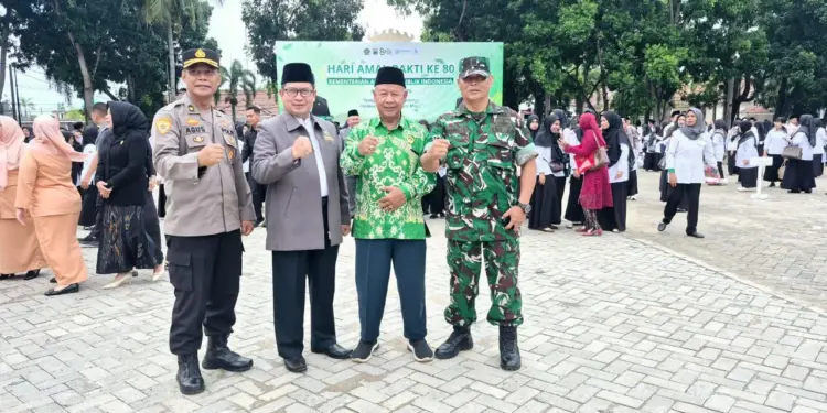Ketua DPD LDII Lampung Selatan, Sugiono, menghadiri “Upacara Peringatan Hari Amal Bakti (HAB) ke-80 Kementerian Agama RI”. Foto: LINES
