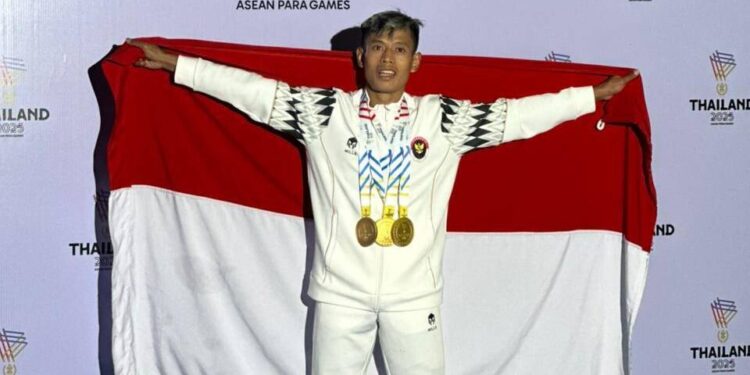 Taufik Abdul Karim, atlet lari bertanding di ASEAN Para Games Thailand yang juga warga LDII Wonogiri. Foto: LINES.