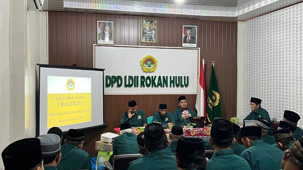 DPD LDII Rokan Hulu (Rohul) menghelat rapat kerja untuk mengevaluasi kinerja dan menyusun program prioritas. Foto: LINES.