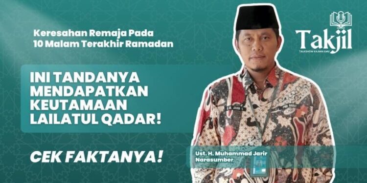 Talkshow Ramadan Lailatul Qadar dengan narasumber Ust. H. M. Jarir. Gambar: LINES.